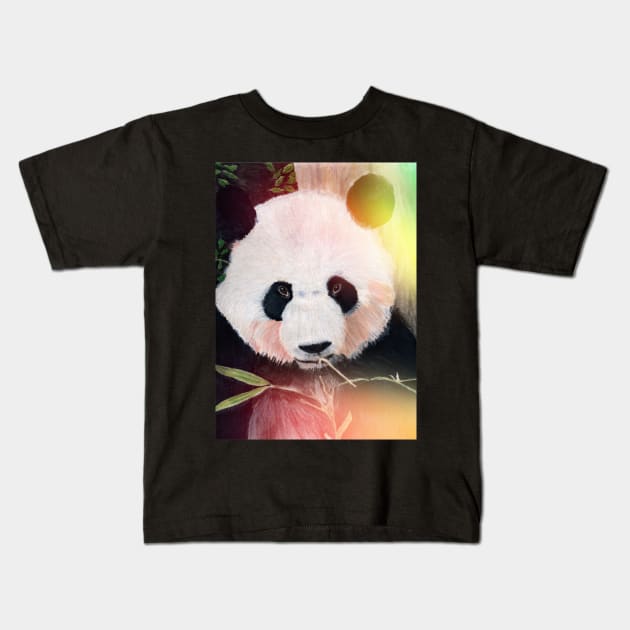 Panda Bear Kids T-Shirt by teenamarie23art